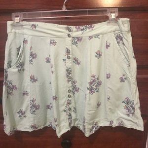 Kimchi Blue Draped Floral Mini Skirt with Pockets